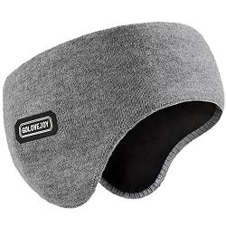 Malaxlx Herren Grau Winter Ohrenwärmer Stirnband Warmes Strick Fleece Gefüttert Stretchy Ohrenschützer Ohr Abdeckung für Outdoor Sport Laufen Skifahren Radfahren von Malaxlx