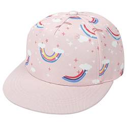 Malaxlx Regenbogen Rosa Baby Baseball Cap Sonnenhut UV Schutz Sommerhut Verstellbar Kinder Snapback Cap Baseballkappe Schirmmütze für 4-8 Jahren Mädchen Jungen von Malaxlx