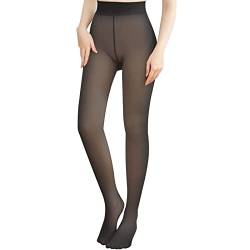 Malaxlx Schwarz Thermo Strumpfhosen für Damen Winter Fleece Gefütterte Strumpfhose Gefälschte Durchscheinend Dicke Pantyhose Warmer Leggings von Malaxlx