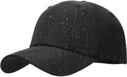 Malaxlx Schwarz Wasserdicht Baseball Cap Damen Herren Kappe Verstellbar Baseballkappe Draußen Sun Mützen Visoren Athletic Schnell Trocknend Regenmütze von Malaxlx