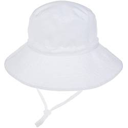 Malaxlx Unisex Baby Sonnenhut Weiß Fischerhut Kleinkind Sommerhut Breiter Krempe Strandhut für 6-24 Monate Mädchen Jungen von Malaxlx