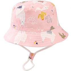 Malaxlx Unisex Kleinkind Sonnenhut Alpaka Rosa Fischerhut Kinder Sommerhut für 2-4 Jahre Mädchen Jungen von Malaxlx