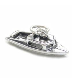 Anhänger in Motorboot-Form, aus 925 Sterlingsilber, CF142 von Maldon Jewellery