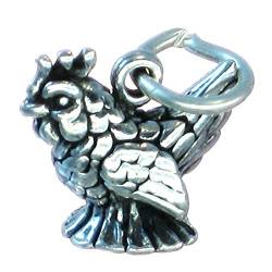 Armband-Charm, französisches Huhn, Sterling-Silber 925, SSLP2213 von Maldon Jewellery