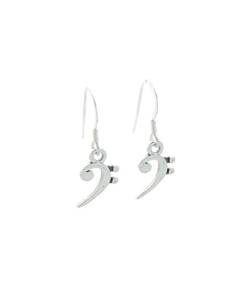 Bass Clef sterling silver earrings 925 x 1 Music notes dangles von Maldon Jewellery