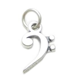 Bassschlüssel Sterlingsilber Charm .925 x 1 Musiknoten Charms cf2226 von Maldon Jewellery