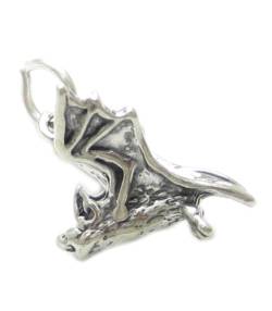 CF453 Fledermaus Charm/Anhänger, 925er Sterling-Silber, Halloween, Horror, Vampir, Fledermäuse von Maldon Jewellery