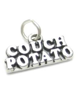 Couch Potato Sterling Silber Charm .925 x 1 Lazy Charms von Maldon Jewellery