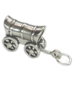 Covered Wagon Sterling Silber Charm .925 x 1 Wagons und Cowboy Charms von Maldon Jewellery