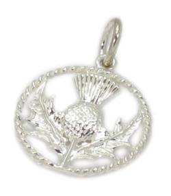 Distel Sterling Silber Charm .925 x1 Schottische Schottland Blumen Charms von Maldon Jewellery