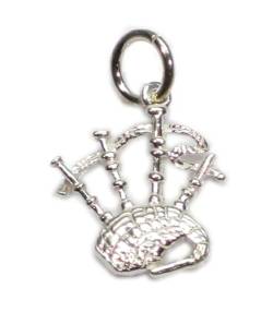 Dudelsack SMALL Sterling Silber Charm .925 x 1 Scottish Scotland Charms von Maldon Jewellery