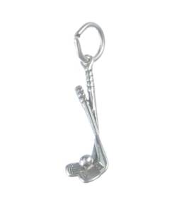 Golfschläger mit Ball Sterling Silber Charm .925 x 1 Golfschläger von Maldon Jewellery