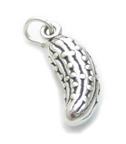 Gurke Pickle Gherkin Sterlingsilber Charm .925 x 1 Gurken Charms sslp3875 von Maldon Jewellery