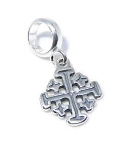 Jerusalem Kreuz baumeln Perle Sterling Silber Charm .925 x 1 Kreuze von Maldon Jewellery
