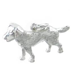 Labrador Hund Sterling Silber Charm .925 x 1 Labradors Dogs massive Charms von Maldon Jewellery