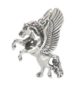 Pegasus 2D Sterling Silber Anhänger .925 x 1 Fantasie Anhänger sslp847 von Maldon Jewellery