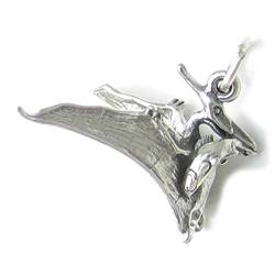 Pterodaktylus Dinosaurier Sterlingsilber Charm .925 x 1 Dinosaurier Anhänger sslp1214 von Maldon Jewellery