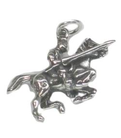 Ritter auf Pferd Sterlingsilber Charm .925 x 1 Tempelritter auf Pferderücken dkc12102 von Maldon Jewellery