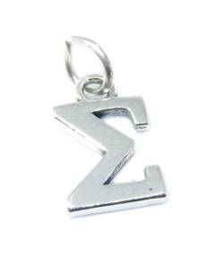 Sigma griechisches Alphabet Sterling Silber Charm .925 x 1 Buchstaben Charms von Maldon Jewellery
