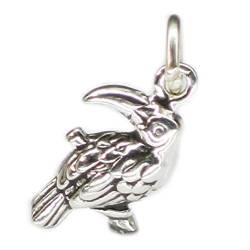 Tukan Vogel kleiner Sterling Silber Anhänger .925 x 1 Tukane Vögel Anhänger sselp524 von Maldon Jewellery