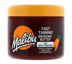 Malibu Fast Tanning Körperbutter mit Beta-Carotin, Gel, wasserfest, zur Bräunung, 300 ml von Malibu