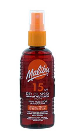 Malibu Wasserabweisendes, nicht fettendes Trockenöl mit mittlerem Schutz, Sonnenspray, LSF 15,100 ml von Malibu