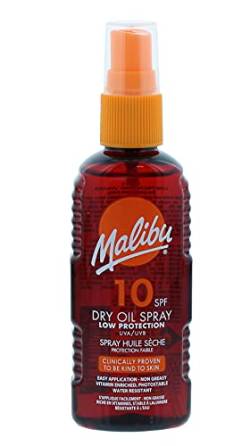 Malibu Wasserabweisendes, nicht fettendes Trockenöl mit niedrigem Schutz, Sonnenspray, LSF 10, 100 ml von Malibu