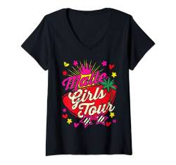 Damen Mädels Damen Malle GIRLS TOUR Shirt-Mallorca Party Urlaub | T-Shirt mit V-Ausschnitt von Malle Party Shirts