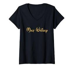 Damen Malt Whiskey, Malt Whiskey Shirt, lustige Whiskey Parodie T-Shirt mit V-Ausschnitt von Malt Whiskey T-Shirt, Original Label Outfit