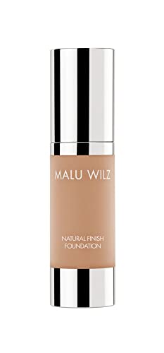 Malu Wilz Natural Finish Liquid Foundation Make up Nr. 52 Caramel 30ml I Perfekt mattierter, gleichmäßiger Teint I Mittlere Deckkraft gegen Falten und Linien von Malu Wilz