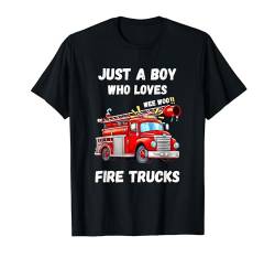 Nur ein Junge, der Feuerwehrautos liebt, Kinder T-Shirt von Mam's F