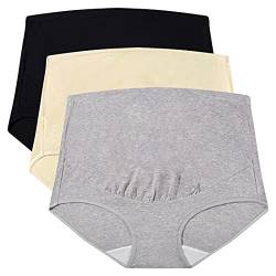 Mama Cotton Women's Over The Bump Maternity Panties High Waist Full Coverage Pregnancy Underwear (Multicolor A 3 Pack, Size-M) von Mama Cotton