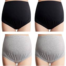 Mama Cotton Women's Over The Bump Maternity Panties High Waist Full Coverage Pregnancy Underwear (Multicolor B 4 Pack, Size-S) von Mama Cotton