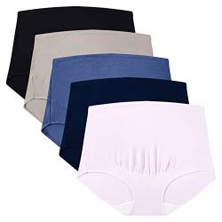 Mama Cotton Women's Over The Bump Maternity Panties High Waist Full Coverage Pregnancy Underwear (Multicolor C 5 Pack, Size-4XL) von Mama Cotton