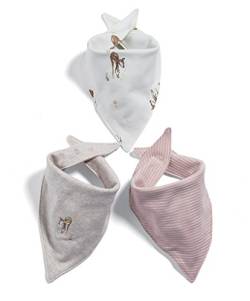 Mamas & Papas Baby-Mädchen Pack of 3 Deer Bandana Bibs Halstuch, Rose, One Size (3er Pack) von Mamas & Papas