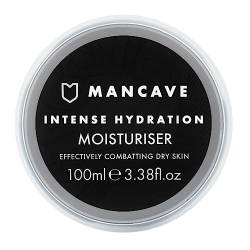 ManCave Gesichtscreme Männer Hyaluronsäure 100 ml - Feuchtigkeitscreme Gesicht mit Koffein, Sheabutter, Vitamin E - Natürliche Formel - Jeder Hauttyp - Vegan, Recycling-Verpackung - Hergestellt in GB von ManCave