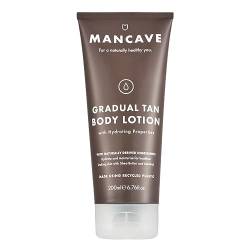 ManCave Selbstbräuner Body Lotion 200 ml - Bräunungscreme für Männer, Hydriert für ein Strahlendes Hautbild mit Sheabutter und Olivenöl - Vegan, Tube aus Recycling-Kunststoff, Hergestellt in GB von ManCave