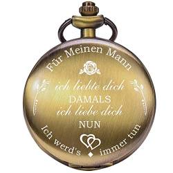 ManChDa Taschenuhr für Ehemann, Taschenuhren mit Kette für Herren, Geschenk zum Jahrestag, schönes Geschenk für Familie von ManChDa