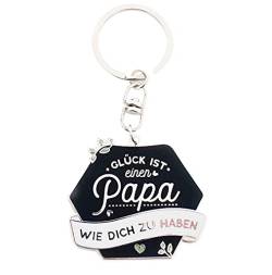 Manahia Schlüsselanhänger Papa | Glück ist einen Papa wie dich zu haben | Geschenk Anhänger für Papa, Vatertag | Geschenk für Papa - Geburtstagsgeschenk - Papa | zukünftiger Vater von Manahia