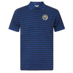 Manchester City FC - Herren Polo-Shirt mit Streifen - Offizielles Merchandise - Geschenk für Fußballfans - Blau meliert - XXL von Manchester City FC