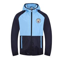 Manchester City FC - Herren Wind- und Regenjacke - Offizielles Merchandise - Geschenk für Fußballfans - Dunkelblau & Hellblau - S von Manchester City FC