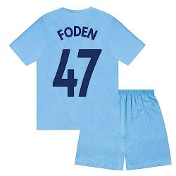 Manchester City FC - Jungen Schlafanzug-Shorty - Offizielles Merchandise - Geschenk für Fußballfans - Dunkelblau - Foden 47-6-7 Jahre von Manchester City FC