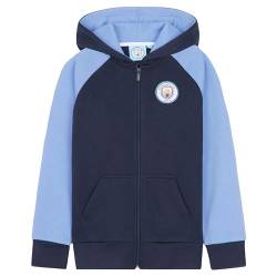 Manchester City FC Kapuzenpullover Jungen, Full Zip Hoodie Jungen mit Kängurutasche - Fußball Geschenke für Jungs (Dunkelblau, 13-14 Jahre) von Manchester City FC