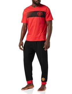 Manchester United F.C. Herren-Schlafanzug, Baumwolle, Loungewear, offizielles Fußball-Geschenk für Herren, rot, XXL von Manchester United