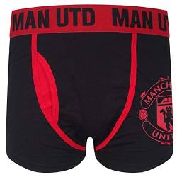 Manchester United FC - Herren Premium-Boxershorts mit Vereinswappen - Offizielles Merchandise - Geschenk für Fußballfans - Schwarz - 1 Stück - XL von Manchester United FC