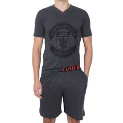 Manchester United FC - Herren Schlafanzug-Shorty - Offizielles Merchandise - Grau - XXL von Manchester United FC