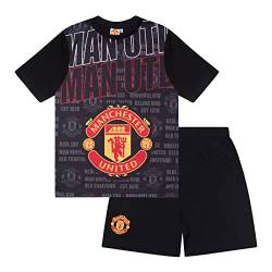 Manchester United FC - Kinder Schlafanzug-Shorty - Offizielles Merchandise - Geschenk für Fußballfans - Schwarz - 12-13 Jahre von Manchester United