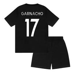 Manchester United FC - Kinder Schlafanzug-Shorty - Offizielles Merchandise - Schwarz Garnacho - 12-13 Jahre von Manchester United