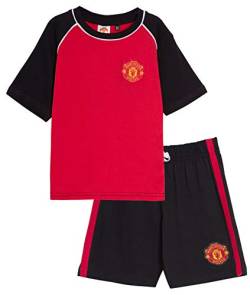 Manchester United FC Kurzer Schlafanzug für Jungen, Premiership Football Club Kit Shorts + T-Shirt, rot, 110 von Manchester United FC