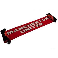 Manchester United FC Man Utd Supporters Jacquard-Strickschal, Rot, weiß, schwarz, 4 1/2 feet von Manchester United FC